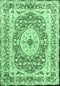 Medallion Emerald Green Traditional Rug, tr4803emgrn