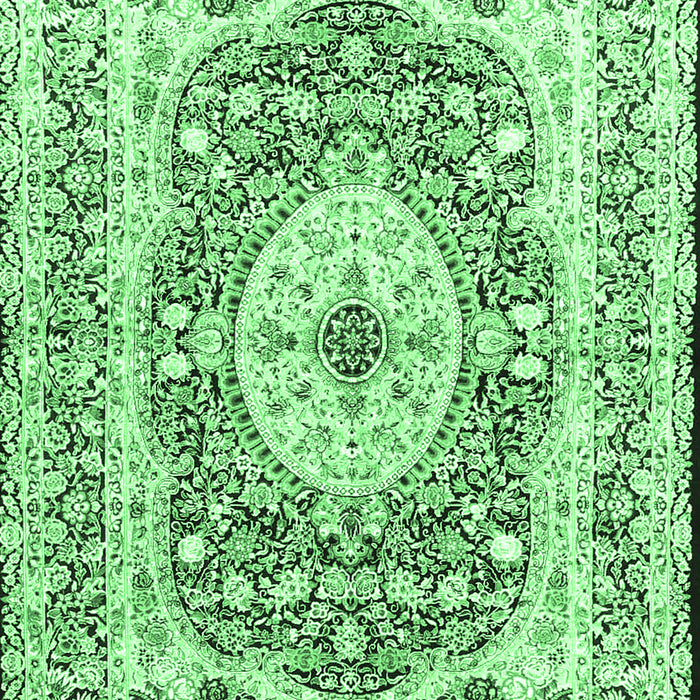 Medallion Emerald Green Traditional Rug, tr4803emgrn
