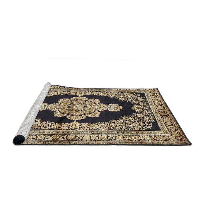 Sideview of Machine Washable Traditional Brown Rug, wshtr4804