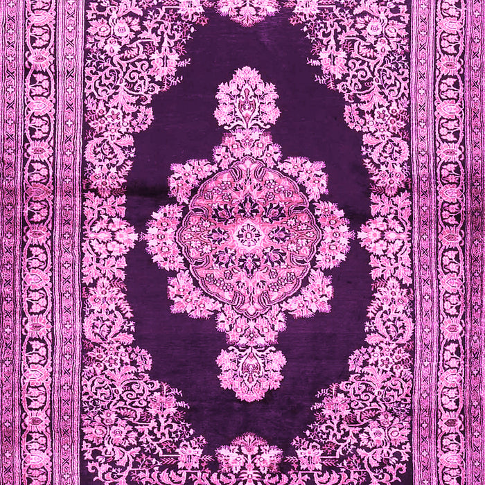 Machine Washable Medallion Pink Traditional Rug, wshtr4804pnk