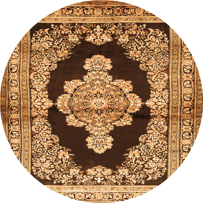 Square Medallion Orange Traditional Rug, tr4804org