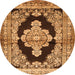 Square Medallion Orange Traditional Rug, tr4804org