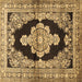 Square Medallion Brown Traditional Rug, tr4804brn