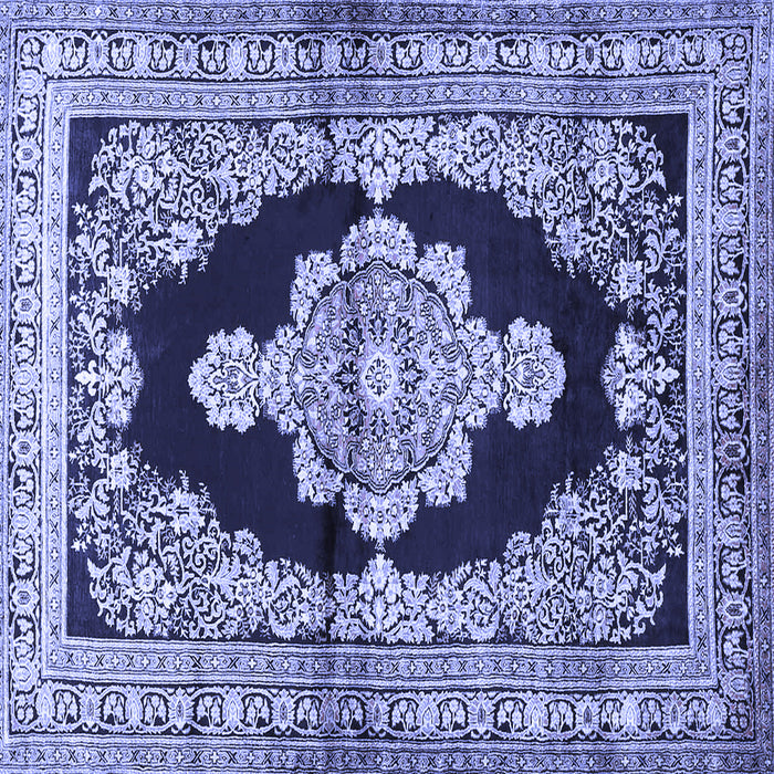 Square Medallion Blue Traditional Rug, tr4804blu