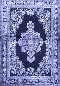 Medallion Blue Traditional Rug, tr4804blu