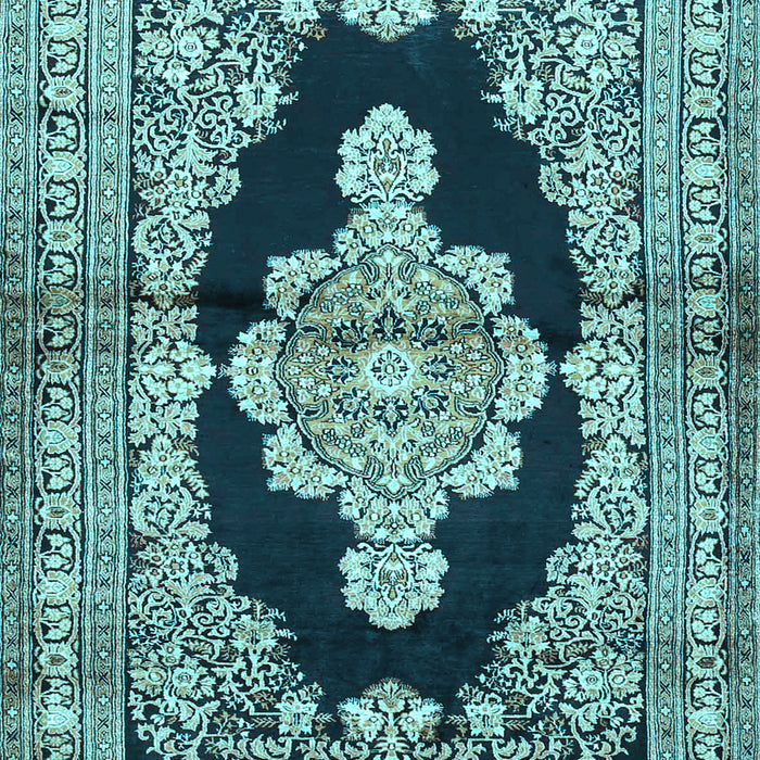 Medallion Light Blue Traditional Rug, tr4804lblu