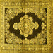 Square Medallion Yellow Traditional Rug, tr4804yw