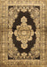 Machine Washable Medallion Brown Traditional Rug, wshtr4804brn