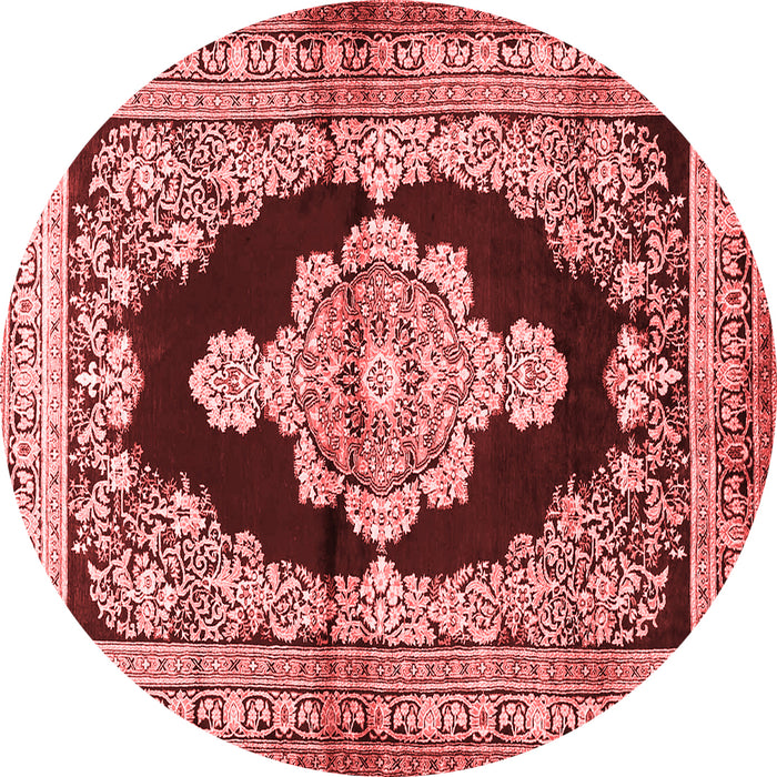 Machine Washable Medallion Red Traditional Rug, wshtr4804red
