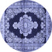 Round Medallion Blue Traditional Rug, tr4804blu