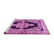 Sideview of Machine Washable Medallion Pink Traditional Rug, wshtr4804pnk