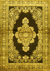 Medallion Yellow Traditional Rug, tr4804yw