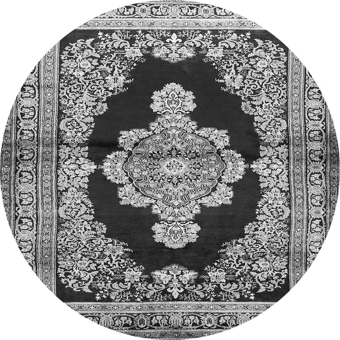 Square Medallion Gray Traditional Rug, tr4804gry