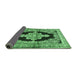 Sideview of Medallion Emerald Green Traditional Rug, tr4804emgrn