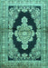Medallion Turquoise Traditional Rug, tr4804turq