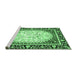 Sideview of Machine Washable Persian Emerald Green Traditional Area Rugs, wshtr4805emgrn