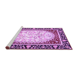 Sideview of Machine Washable Persian Purple Traditional Area Rugs, wshtr4805pur