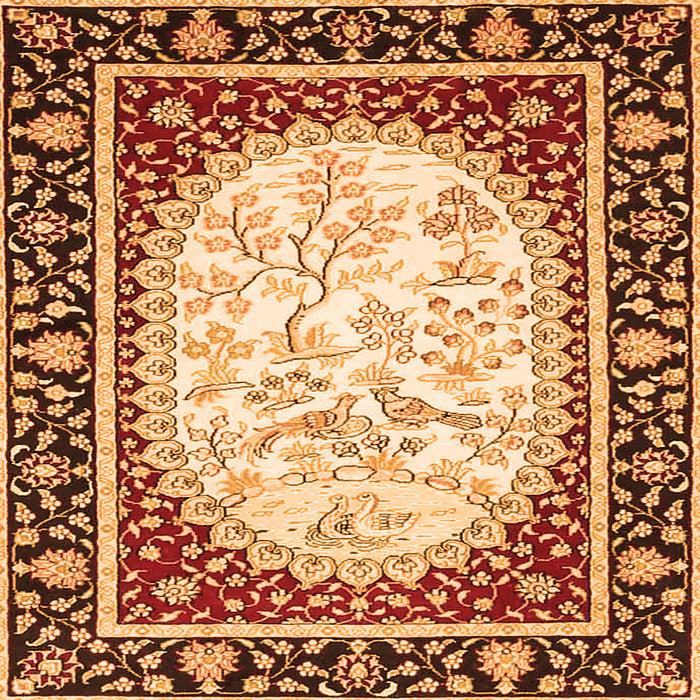 Serging Thickness of Persian Orange Traditional Rug, tr4805org