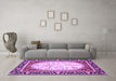 Machine Washable Persian Purple Traditional Area Rugs in a Living Room, wshtr4805pur