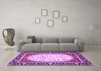 Machine Washable Persian Purple Traditional Rug, wshtr4805pur