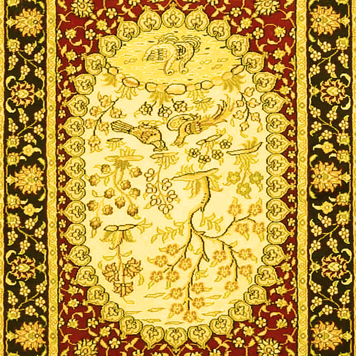 Machine Washable Persian Yellow Traditional Rug, wshtr4805yw