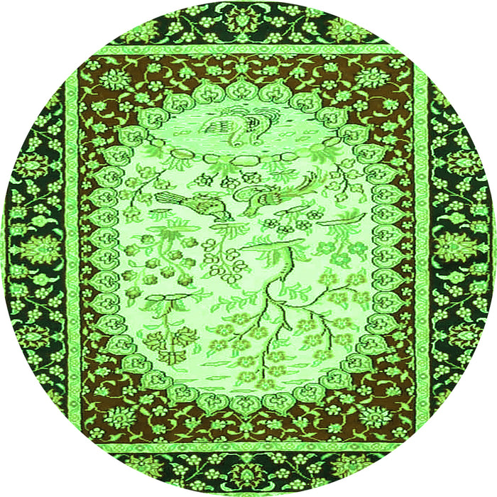 Square Persian Green Traditional Rug, tr4805grn