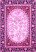 Machine Washable Persian Pink Traditional Rug, wshtr4805pnk