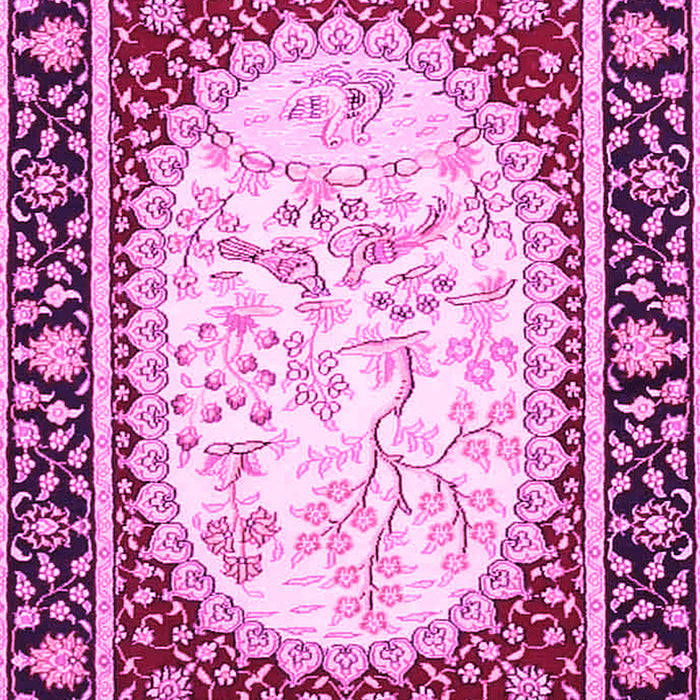 Machine Washable Persian Pink Traditional Rug, wshtr4805pnk