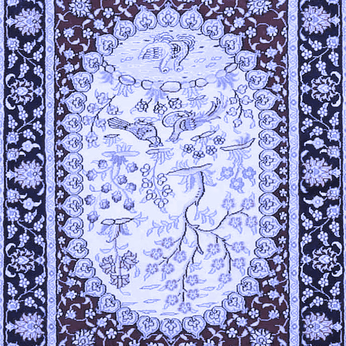 Machine Washable Persian Blue Traditional Rug, wshtr4805blu