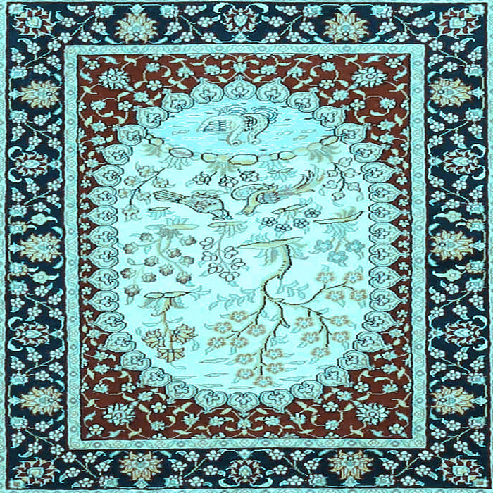Square Persian Light Blue Traditional Rug, tr4805lblu