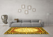 Machine Washable Persian Yellow Traditional Rug in a Living Room, wshtr4805yw