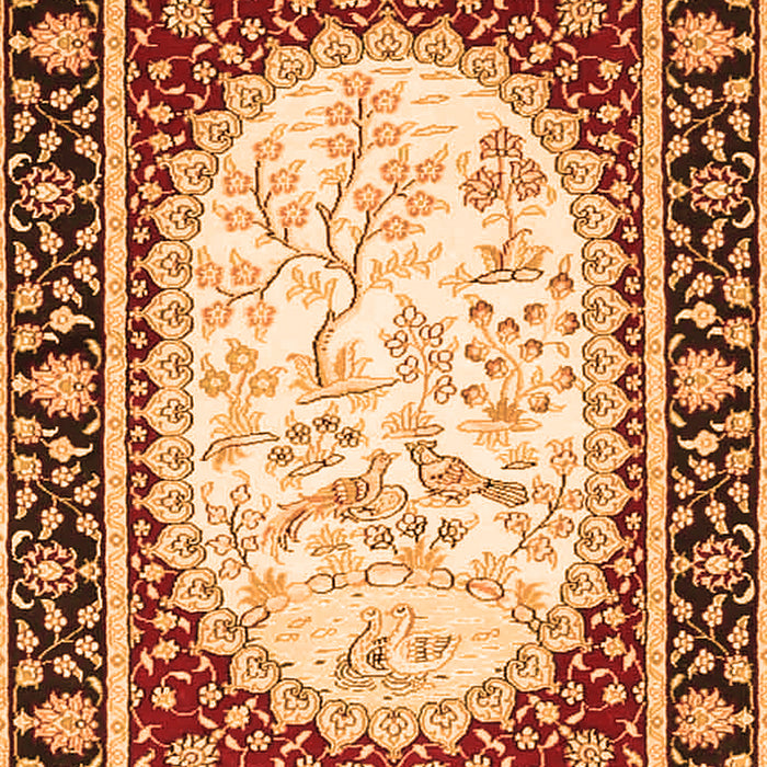 Serging Thickness of Machine Washable Persian Orange Traditional Area Rugs, wshtr4805org