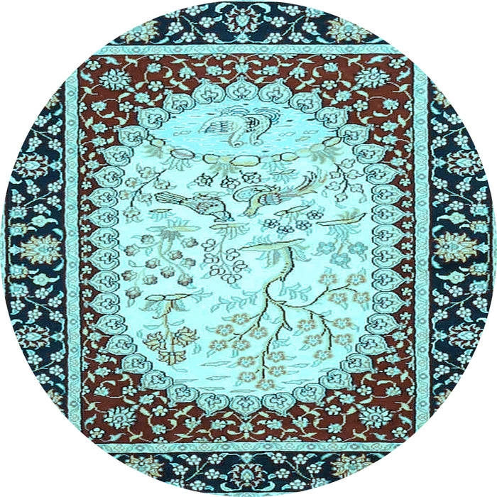 Round Persian Light Blue Traditional Rug, tr4805lblu