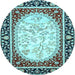 Round Persian Light Blue Traditional Rug, tr4805lblu