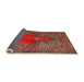 Sideview of Traditional Orange Salmon Pink Oriental Rug, tr4806