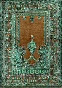 Oriental Turquoise Traditional Rug, tr4806turq