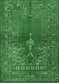 Oriental Emerald Green Traditional Rug, tr4806emgrn