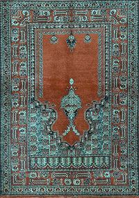 Oriental Light Blue Traditional Rug, tr4806lblu