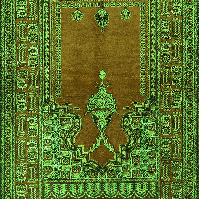Serging Thickness of Machine Washable Oriental Green Traditional Area Rugs, wshtr4806grn