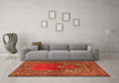 Machine Washable Oriental Orange Traditional Area Rugs in a Living Room, wshtr4806org