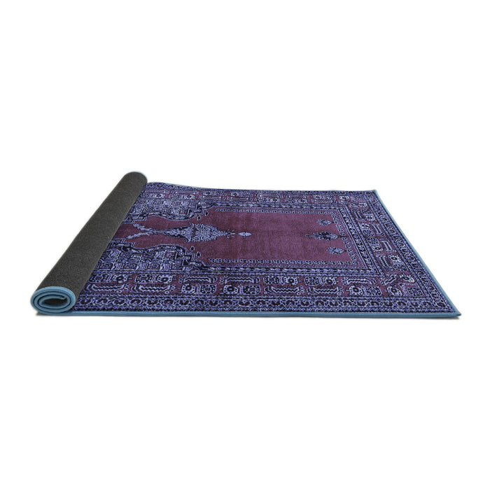 Sideview of Oriental Blue Traditional Rug, tr4806blu