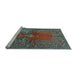 Sideview of Machine Washable Oriental Light Blue Traditional Rug, wshtr4806lblu