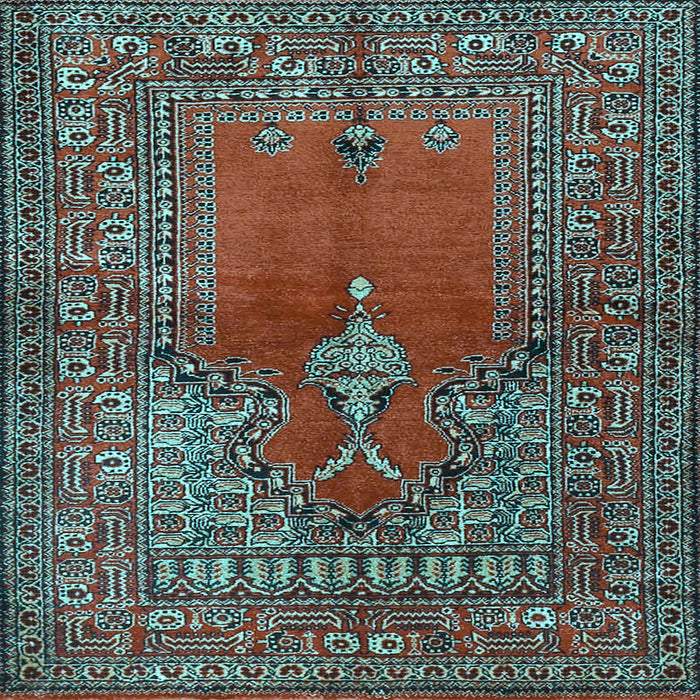 Square Oriental Light Blue Traditional Rug, tr4806lblu
