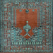 Square Oriental Light Blue Traditional Rug, tr4806lblu