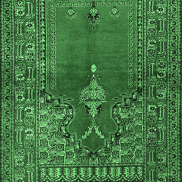 Machine Washable Oriental Emerald Green Traditional Area Rugs, wshtr4806emgrn