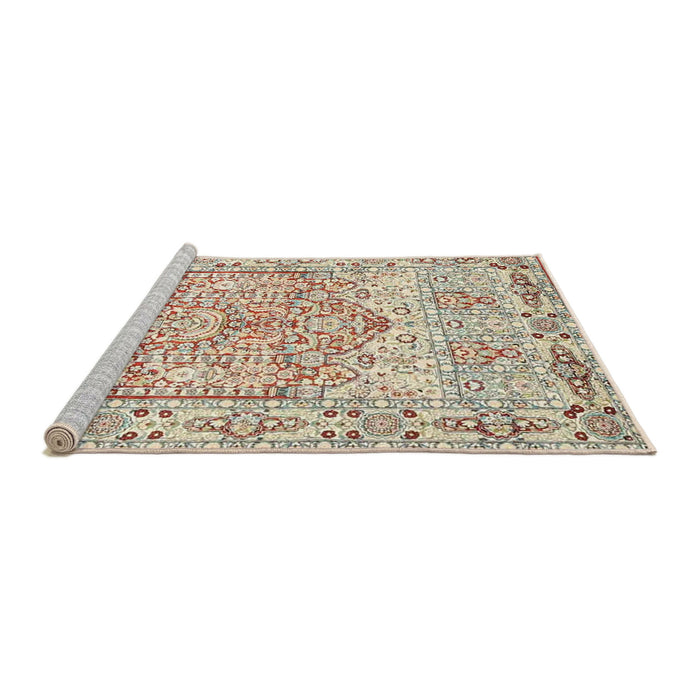 Sideview of Machine Washable Traditional Orange Salmon Pink Rug, wshtr4807