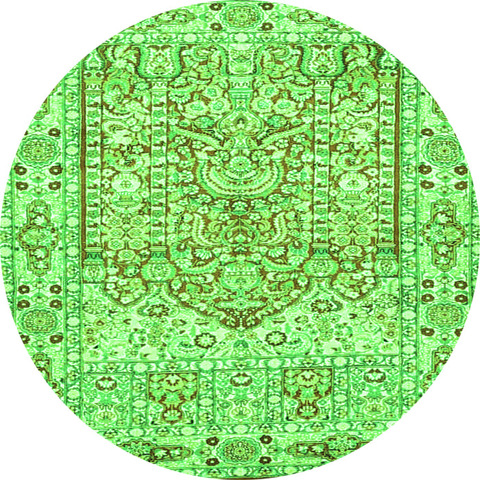 Square Persian Green Traditional Rug, tr4807grn