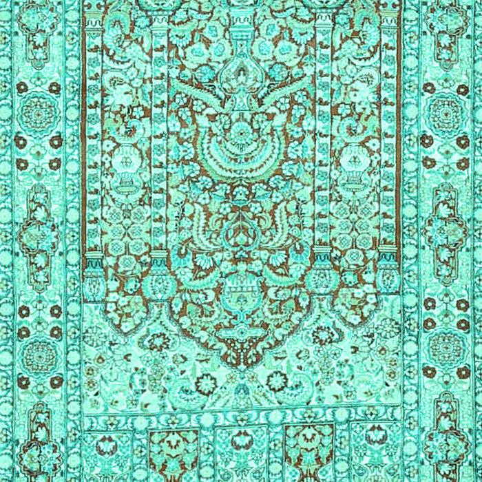 Machine Washable Persian Turquoise Traditional Area Rugs, wshtr4807turq