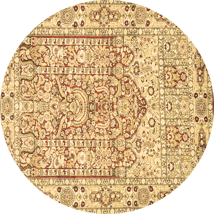 Round Persian Brown Traditional Rug, tr4807brn
