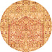 Square Persian Orange Traditional Rug, tr4807org